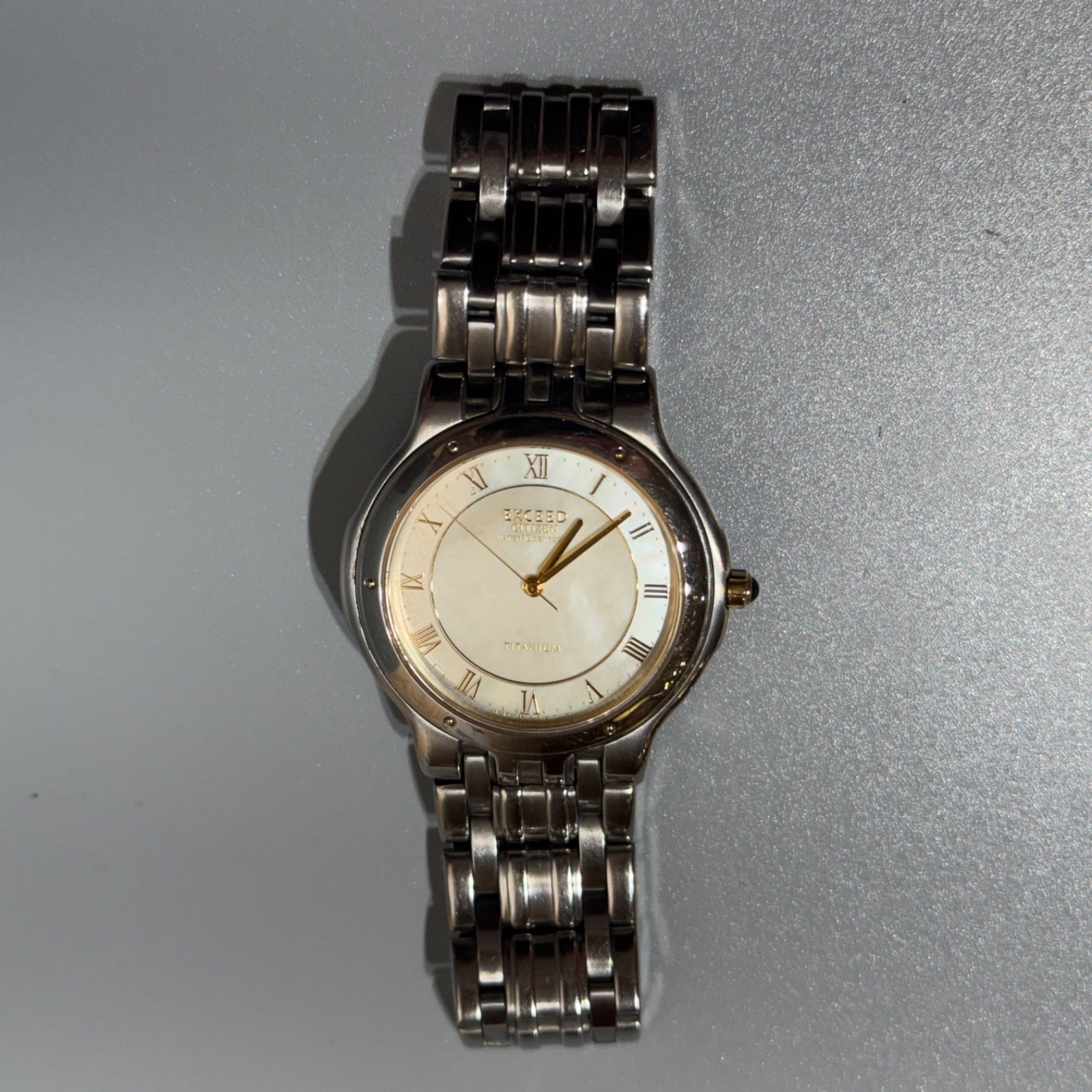 Citizen Exceed 0331-C31026 TA Titanium Quartz Men’s Watch Off-white Roman Not Wo