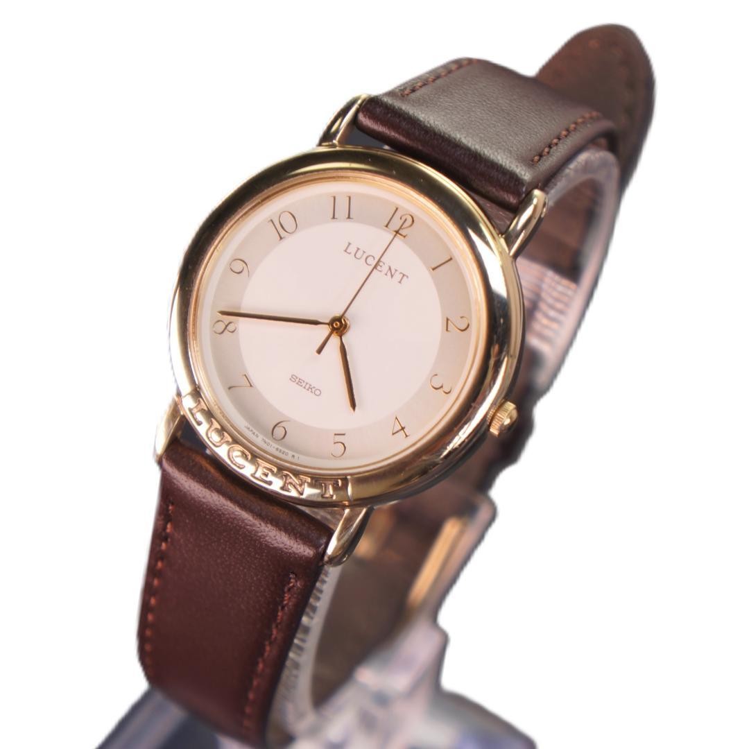 Seiko Lucent SSRG022 Quartz Watch Leather Band 31mm Working Free Size NewBattery