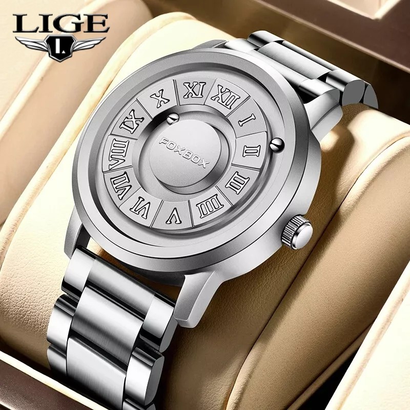 Luxury Men Watch Quartz Scrolling Bead Magne 3ATM Waterproof Creative Wristwatch