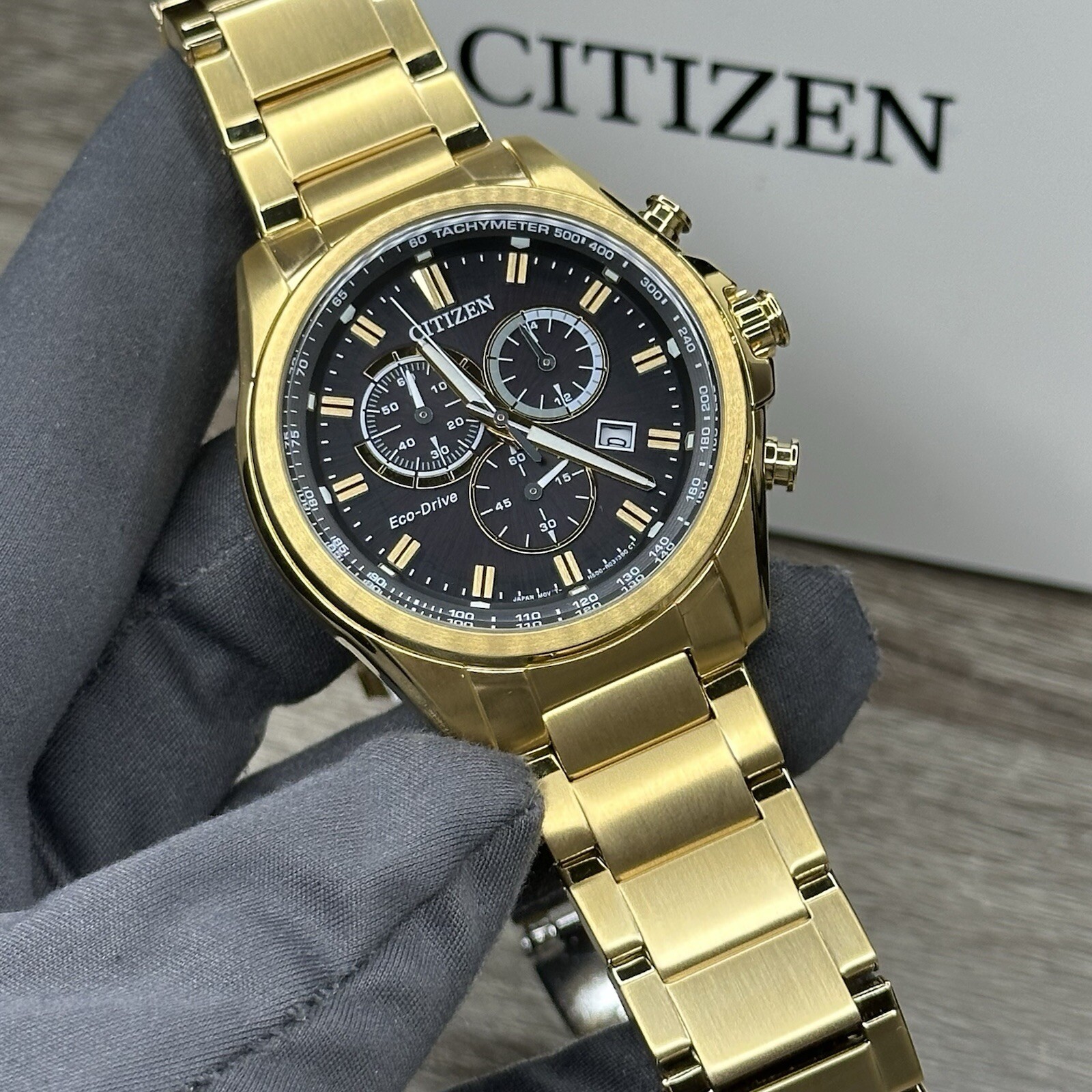 NEW✅TACHYMETER✅ Citizen Eco-Drive Weekender Chronograph Men’s Watch AT2132-53E