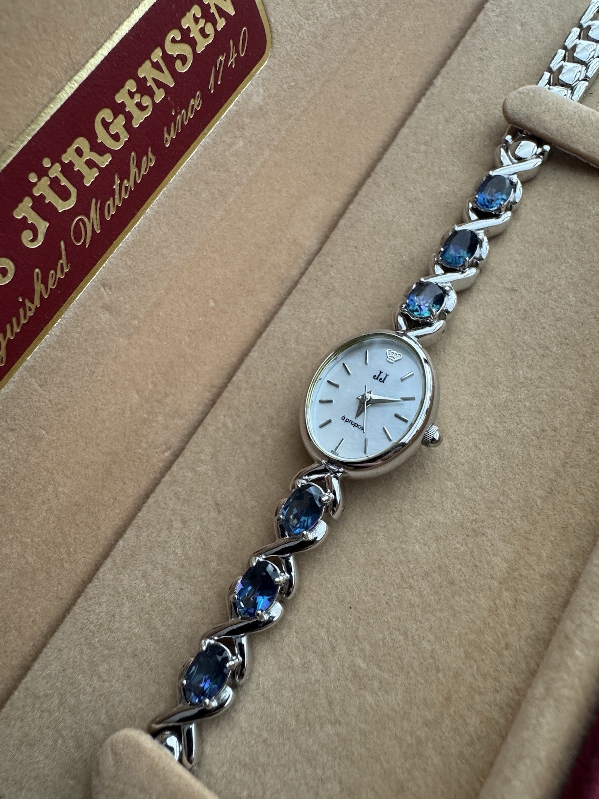 Vintage Jules Jurgensen A Propos Mystic Topaz Sapphire Blue Bracelet Watch