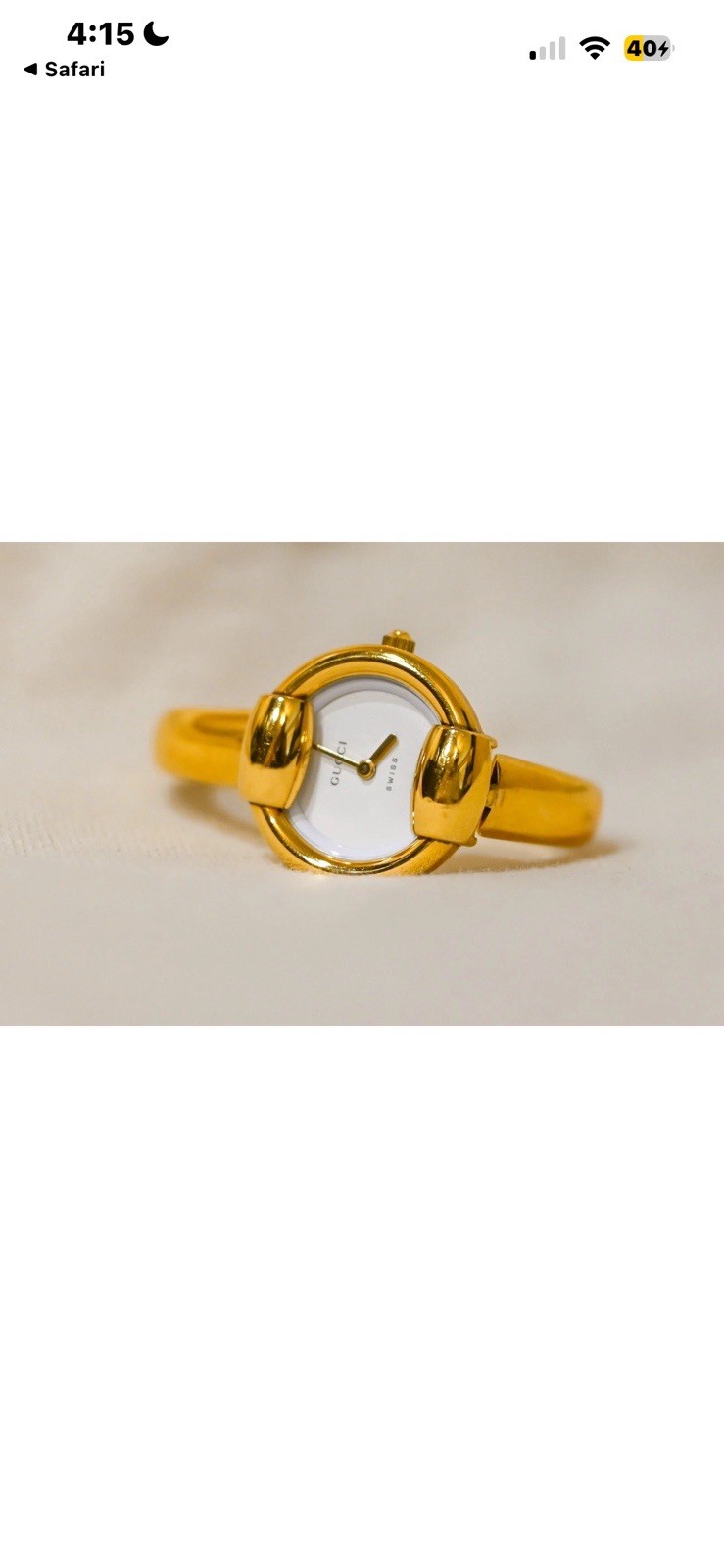Gucci 1400 L Gold Stainless Steel Women’s Bangle Wristwatch Water Resistant