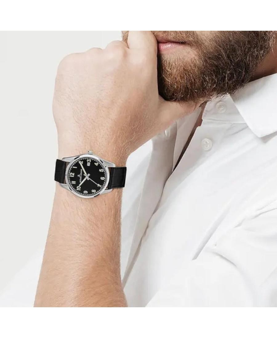 JACQUES LEMANS Men Analog Quartz Casual Watch Classic Dress Black Dial Waterproo