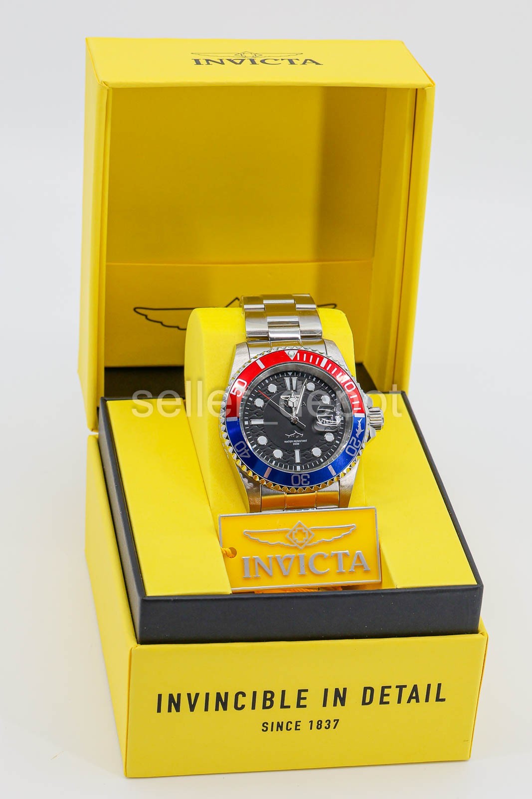 Invicta 50832 Pro Diver Men’s Quartz Watch 42mm Black Dial Pepsi Bezel NEW