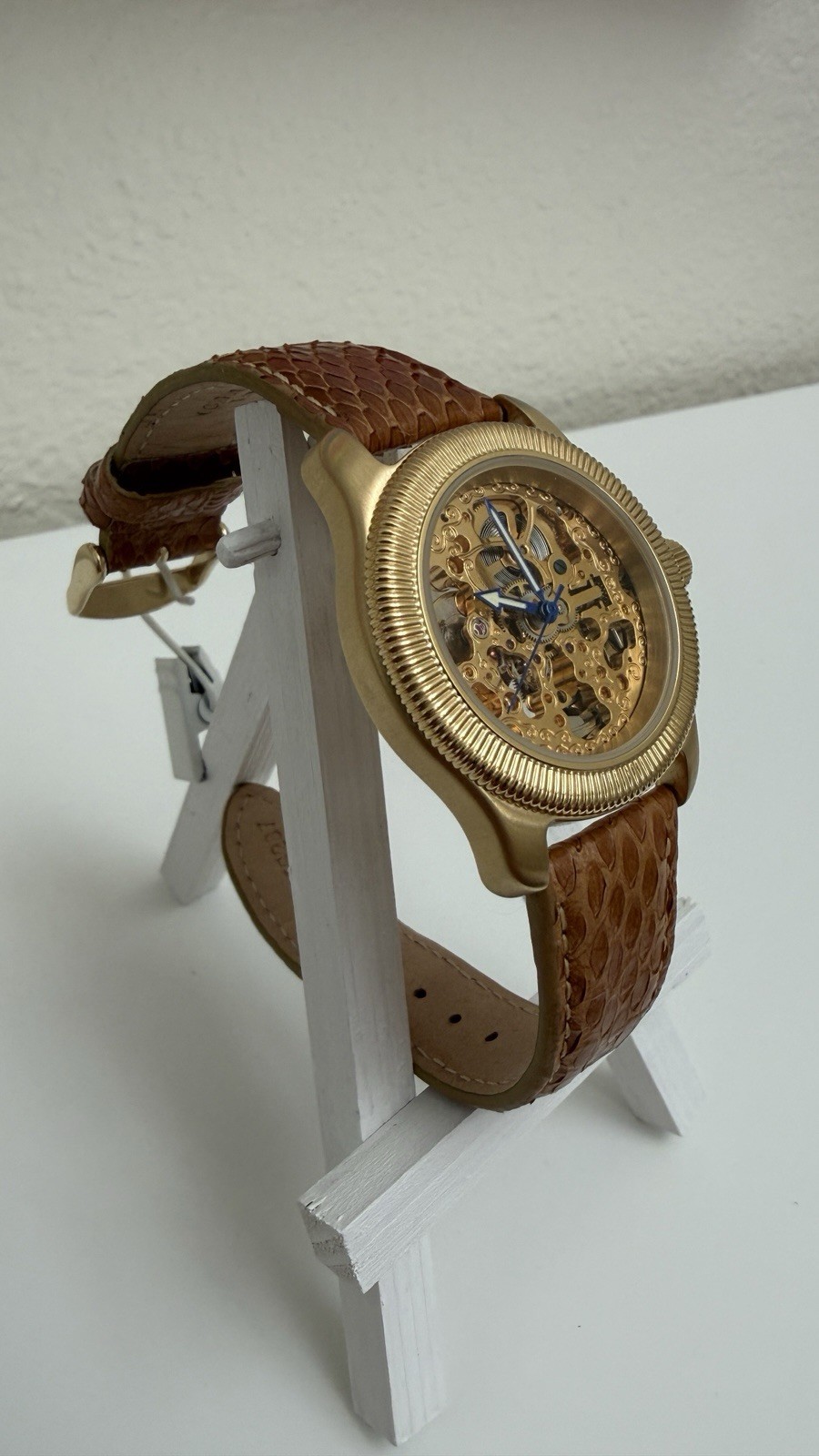 Invicta Automatic Skeleton Watch 40mm Excellent Condition Vintage Gold Tone