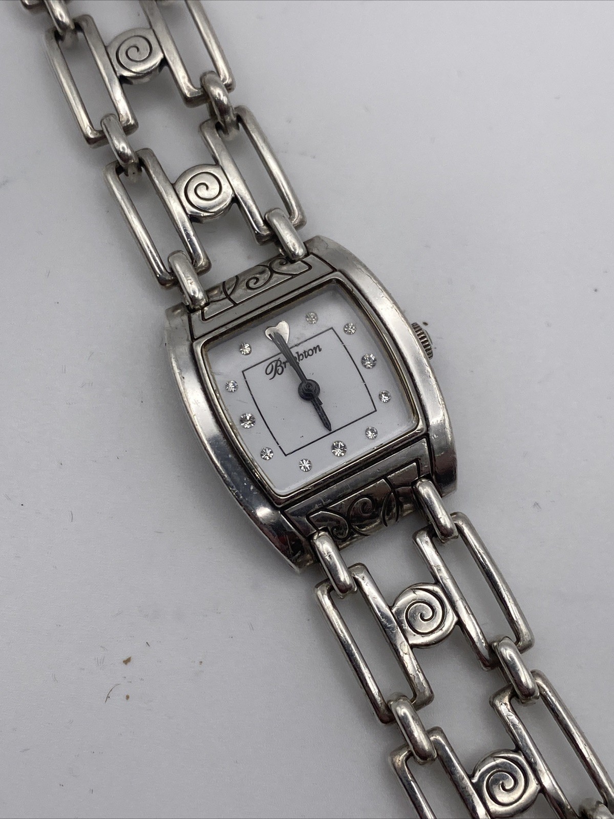 Brighton Malibu Silver Plated Adjustable Watch Crystal Hour Markers New Battery