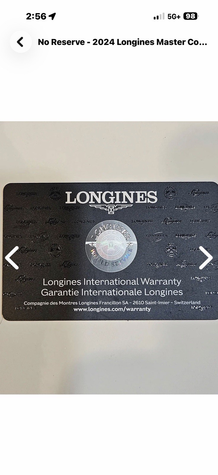 Longines Master Collection Auto Silver Roman Dial Date 40mm box & papers