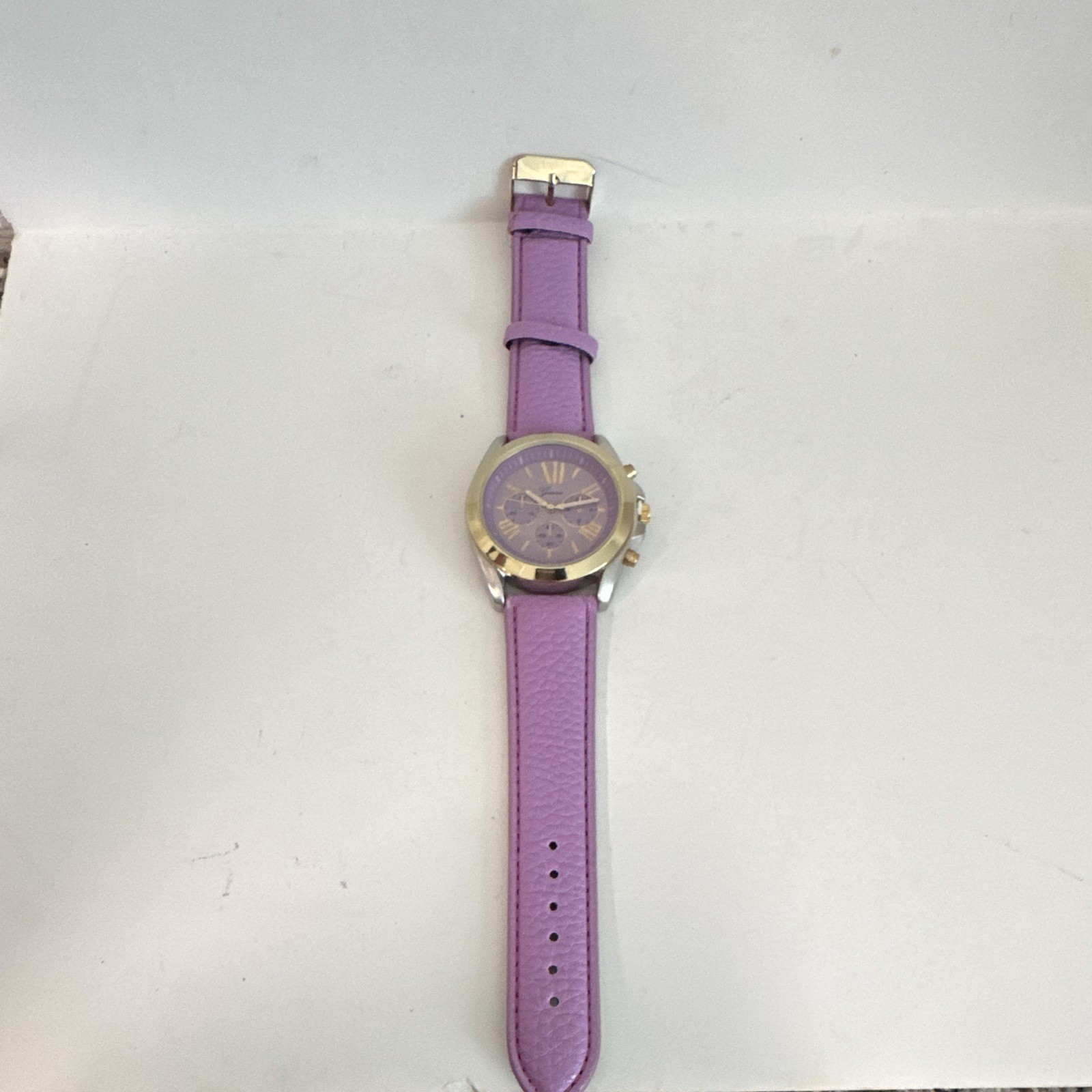 Geneva Women’s Quartz Analog Watch Purple Dial/Strap Faux Leather Roman Numeral