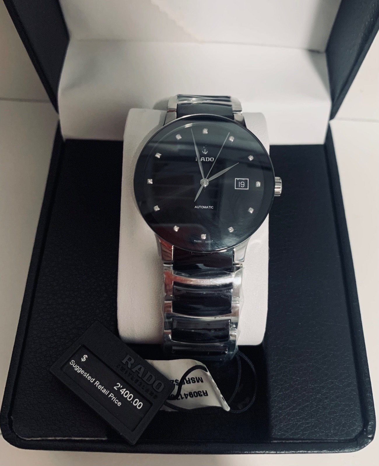 RADO CENTRIX R30941752 BLACK DIAL DIAMOND CERAMIC AUTOMATIC SWISS WATCH 38MM NEW