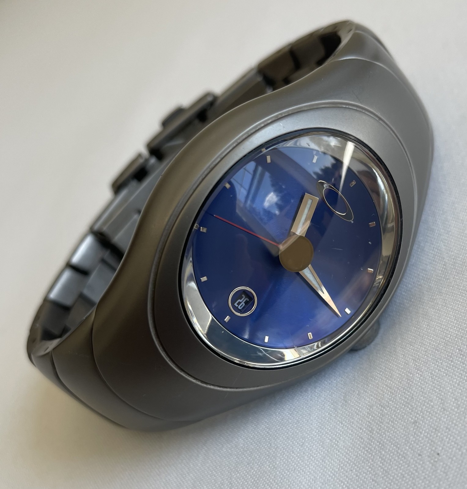 Oakley Time Bomb Icon Titanium/Blue – Titanium – NEAR MINT