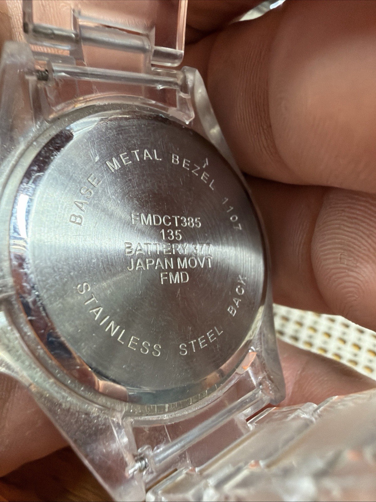 FMD Quartz Women’s Dress Analog Watch Silver Dial Clear Bracelet Fixed Bezel