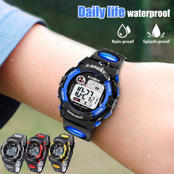 Waterproof Kids Digital Electronic Watch Sports LED Watches Children Boys Girls