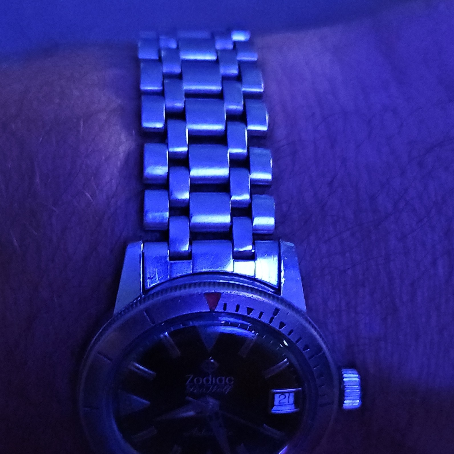 Zodiac Sea Wolf Automatic Diver 200m Black Dial Date Nylon Strap Rot Bezel