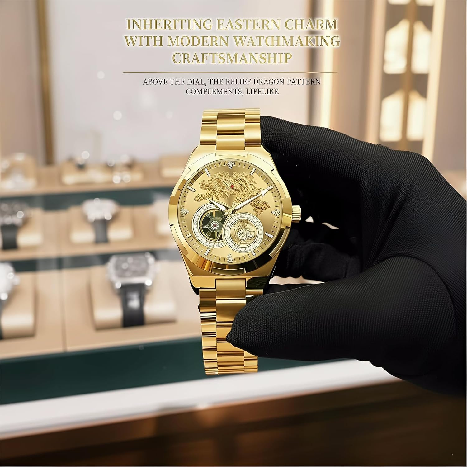 Luxury Men’s Automatic Mechanical Watch – Waterproof, Luminous, No Battery Neede