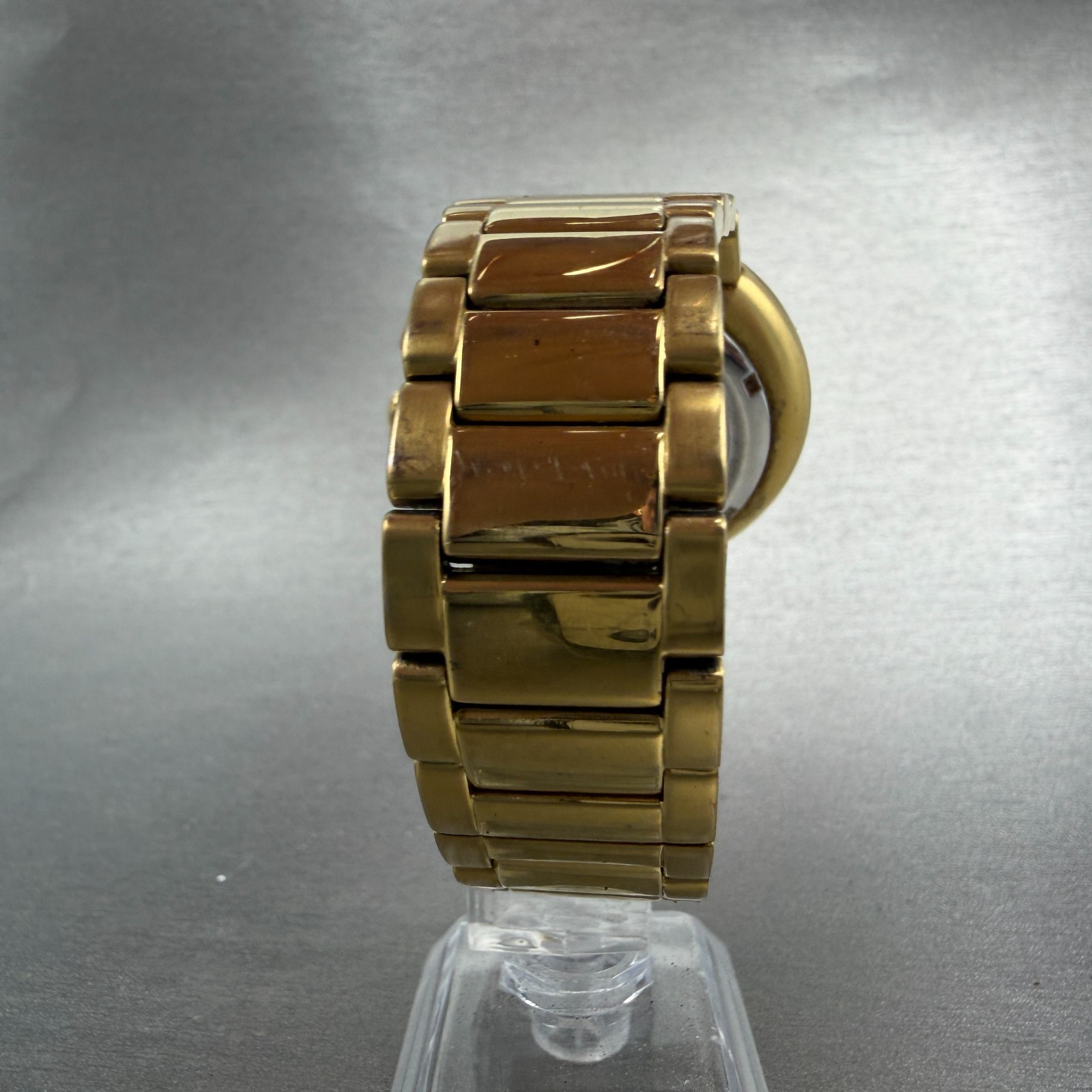 Philip Stein Active Chronograph Watch Men 45mm White Dial Gold Tone New Battery