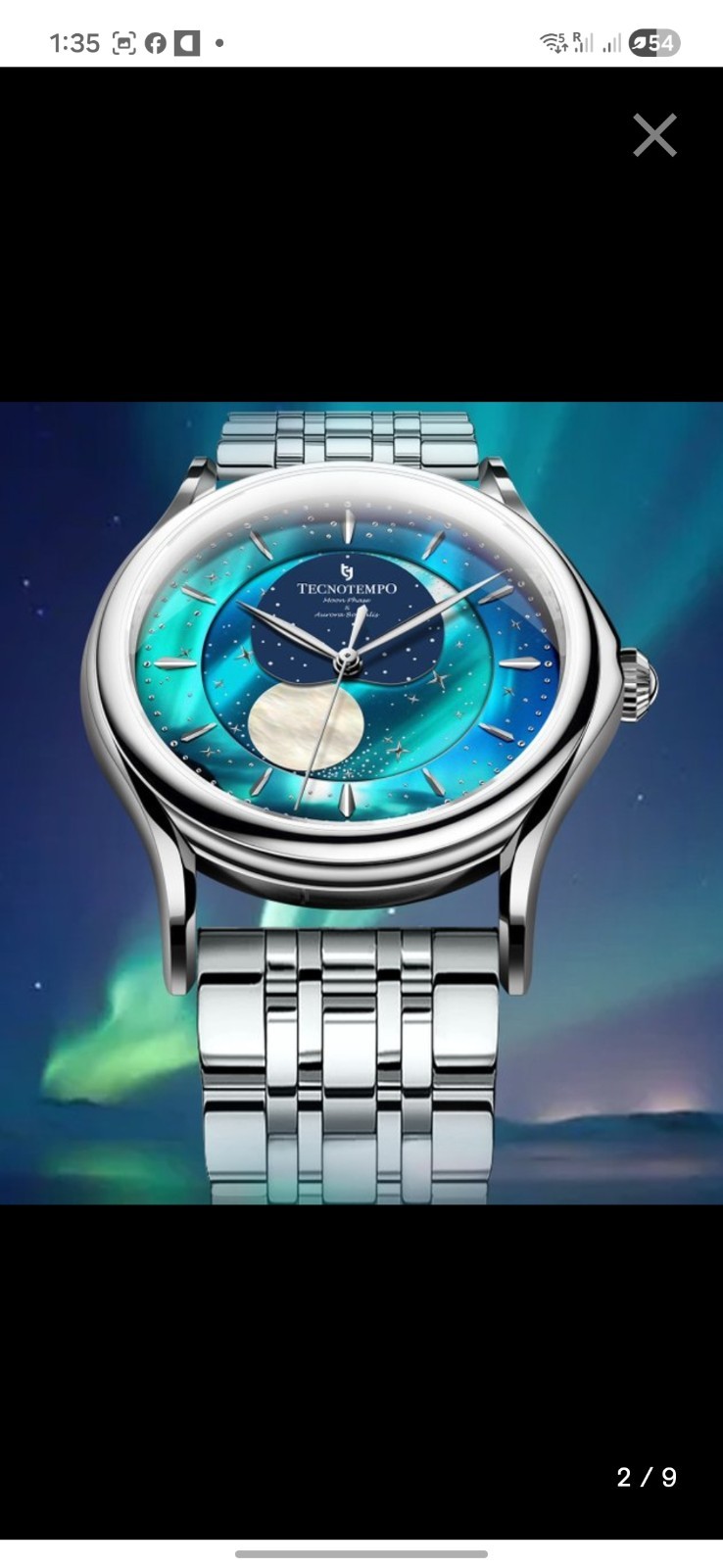 Tecnotempo Orbital Moon Phase Aurora Borealis Special Limited Edition