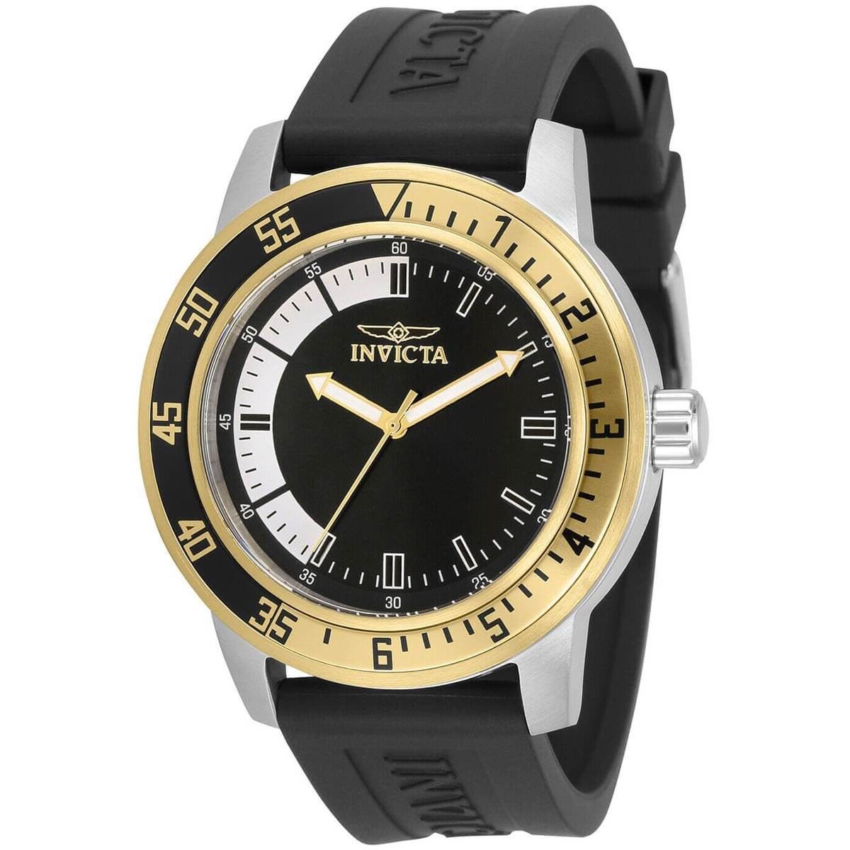 Invicta Men’s Watch Specialty Quartz Black and Silver Dial Black Strap 34097