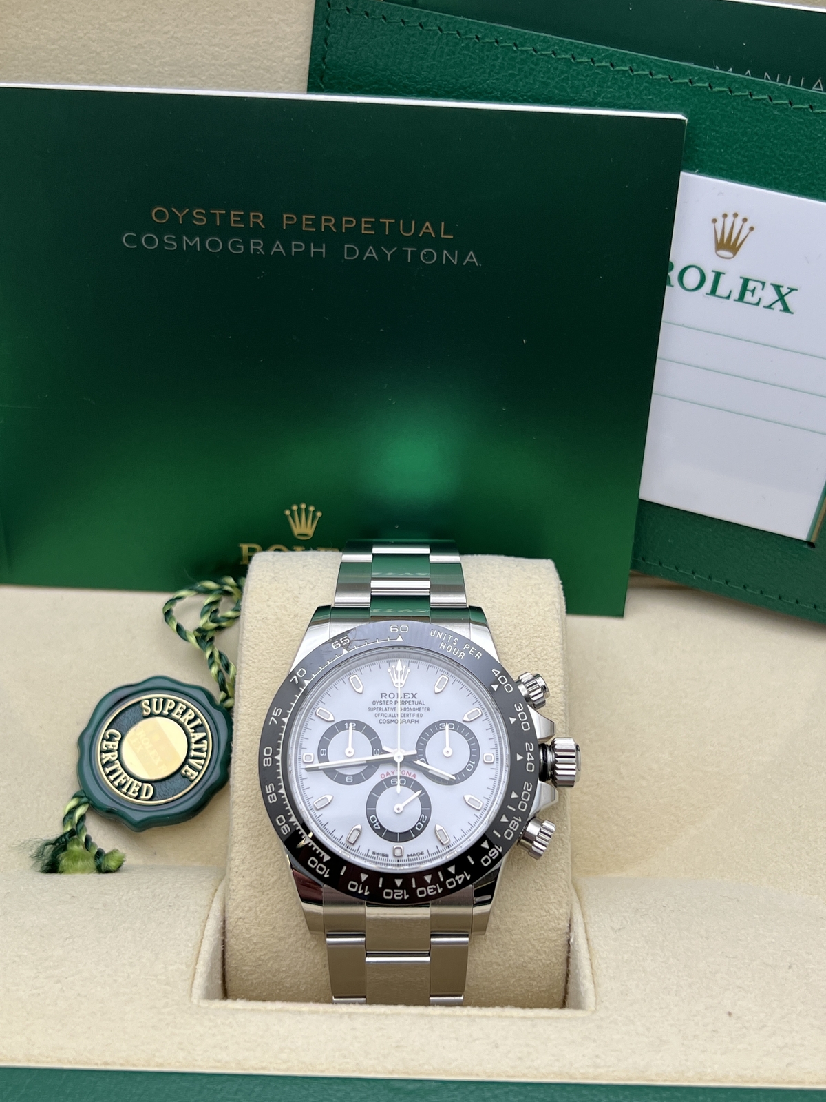 Rolex Daytona 40mm 116500LN White Dial Panda Full Ceramic Bezel Box & Papers