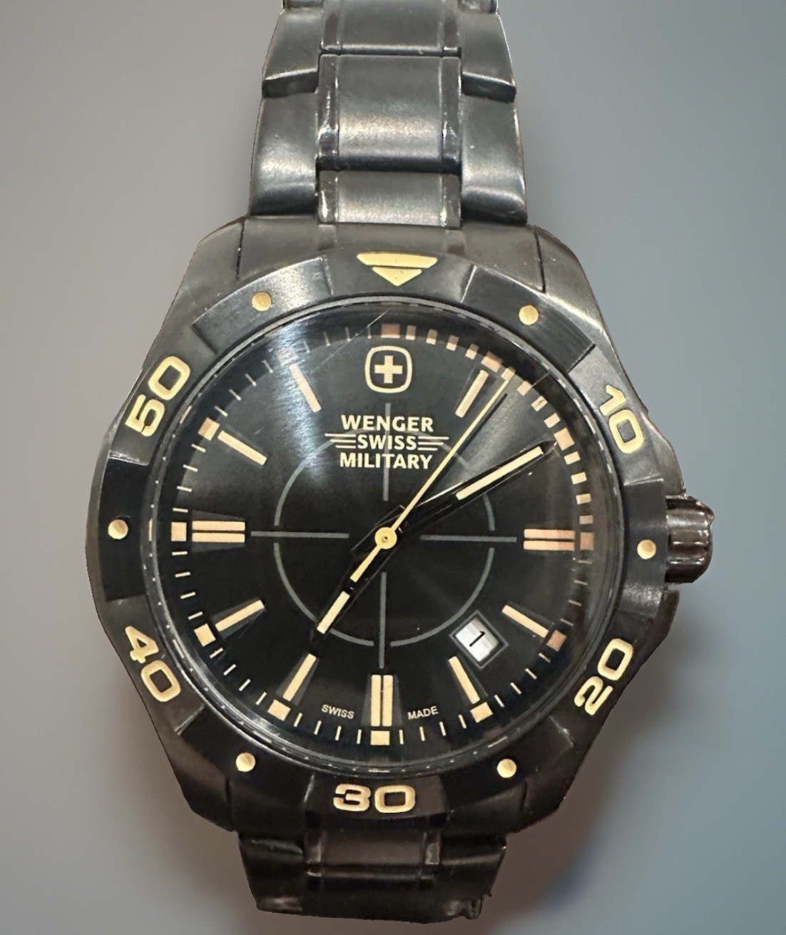 Wenger Swiss Army “Alpine” Watch 79150 All Black Stainless Steel Men’s Watch