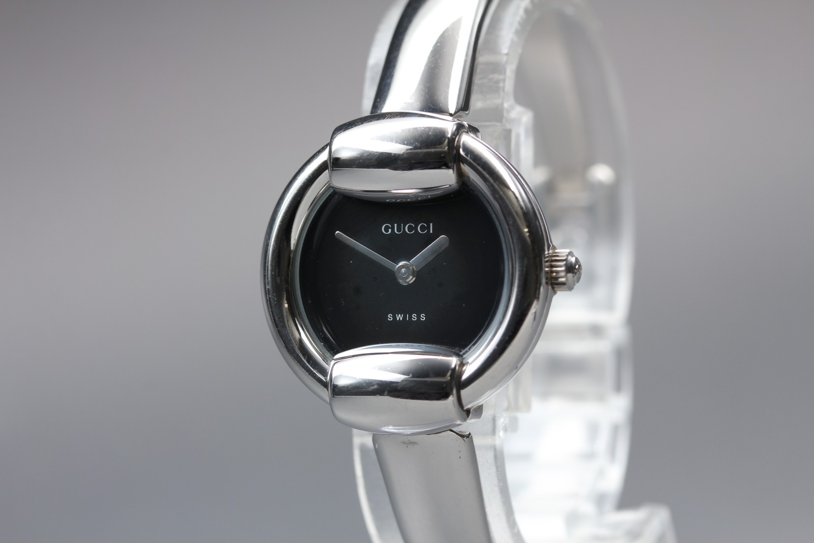 [Exc+5] GUCCI 1400L Silver Black Dial Quartz Women’s Vintage Watch From Japan