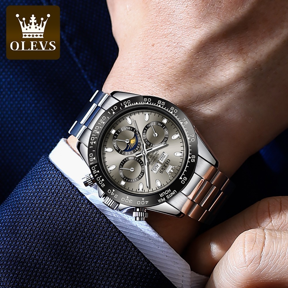 Automatic Mechanical Waterproof Watch Moon Phase Luxury Dial Men’s Men Strap