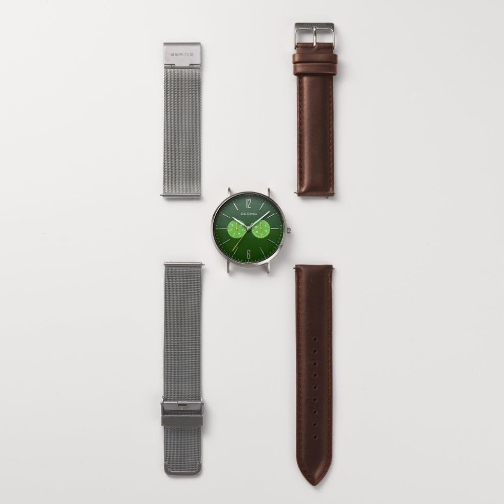 BERING Changes Ocean Forest Japan Limited Watch Green Dial 2 Straps 14240-509