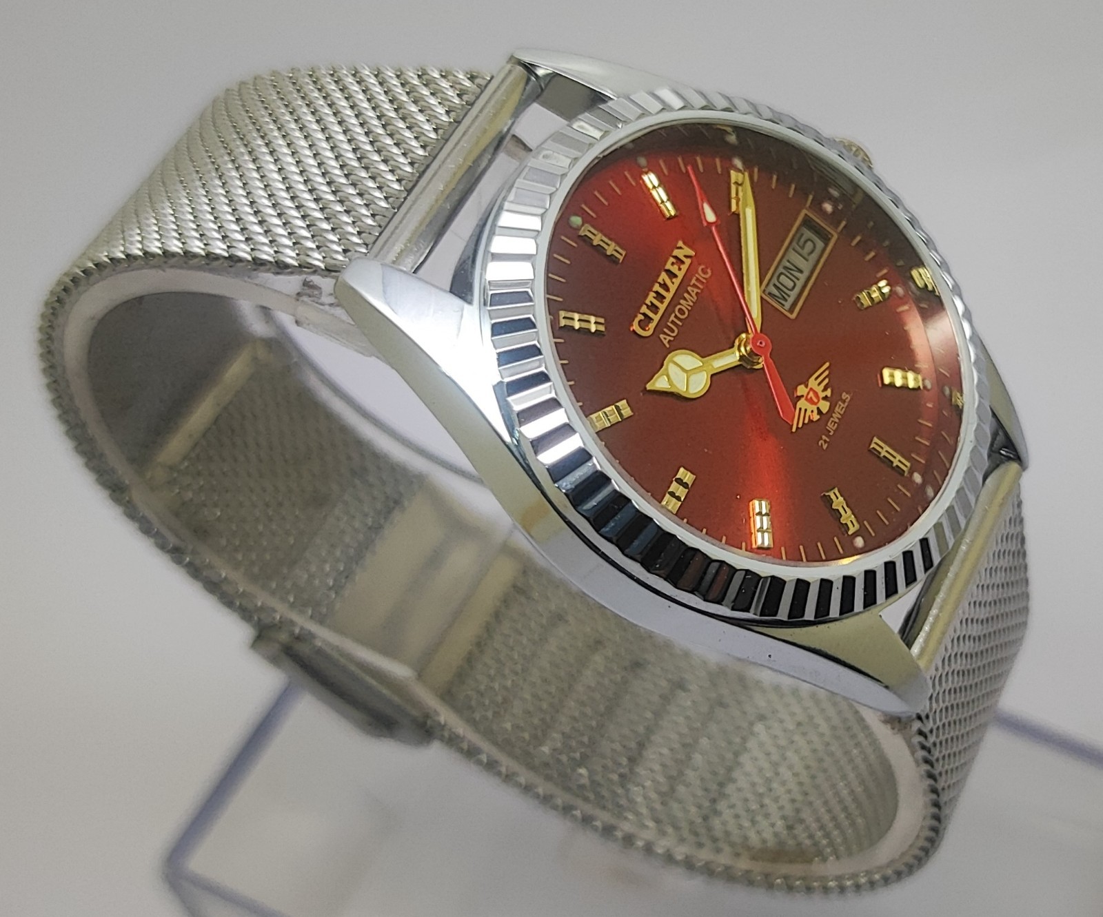 Refurbished Automatic Men’s Watch Day Date | Classic Vintage Style Steel Strap