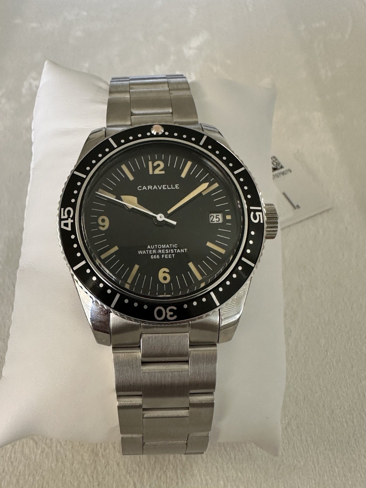 Caravelle by Bulova Men’s Sea Hunter Stainless Black Dial Automatic Watch 43B17