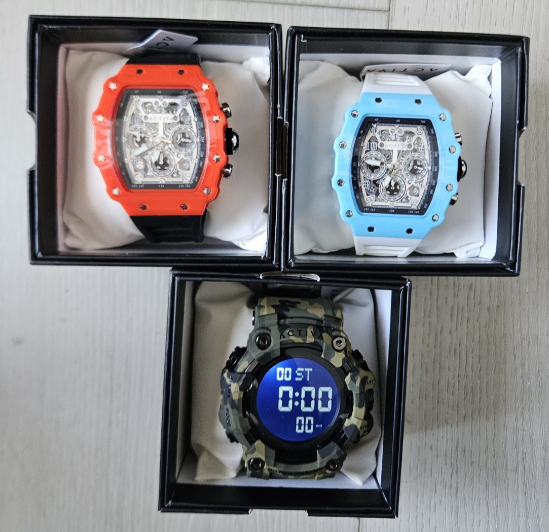 ACW2305-020+016 Activa (1)Black/Red + (1)White/Blue + (1) ACW-1968 Camo LOT OF 3