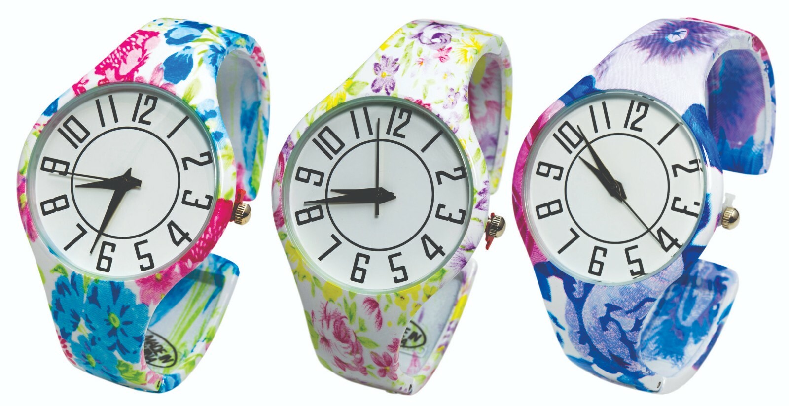 Blekon Collections Analog Quartz Women Floral Design 36mm Case Cuff Bangle Watch