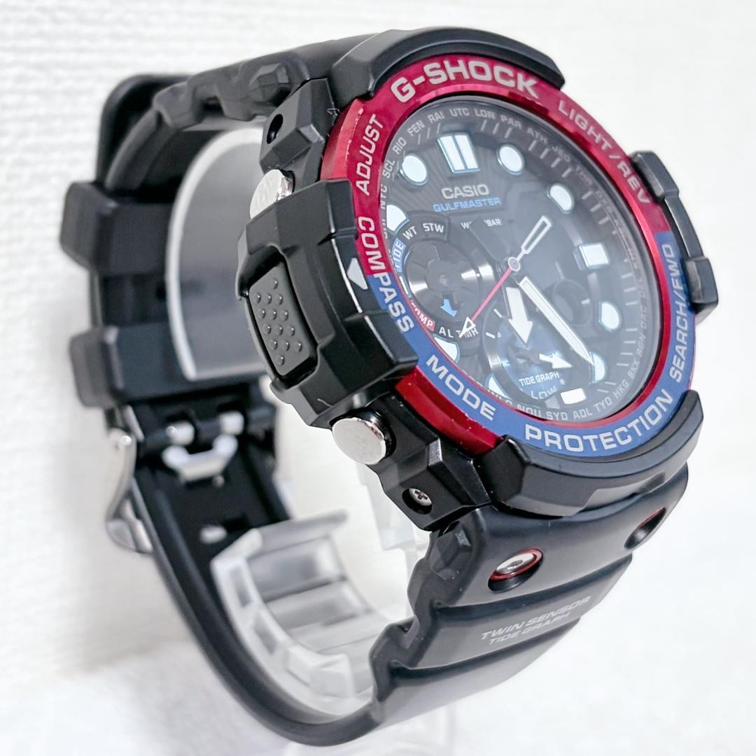 CASIO G-SHOCK GULFMASTER GN-1000MB Blue Red Digital Watch Used Japan