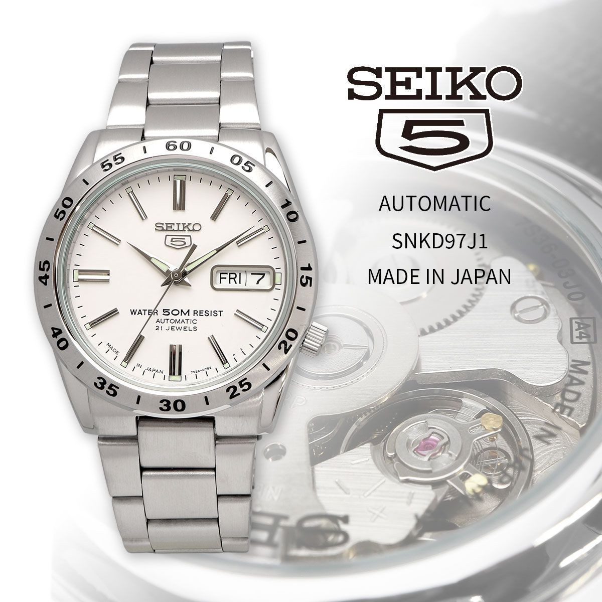 New SEIKO Wristwatch Seiko Made in Japan Seiko 5 Automatic 50M Waterproof Busine