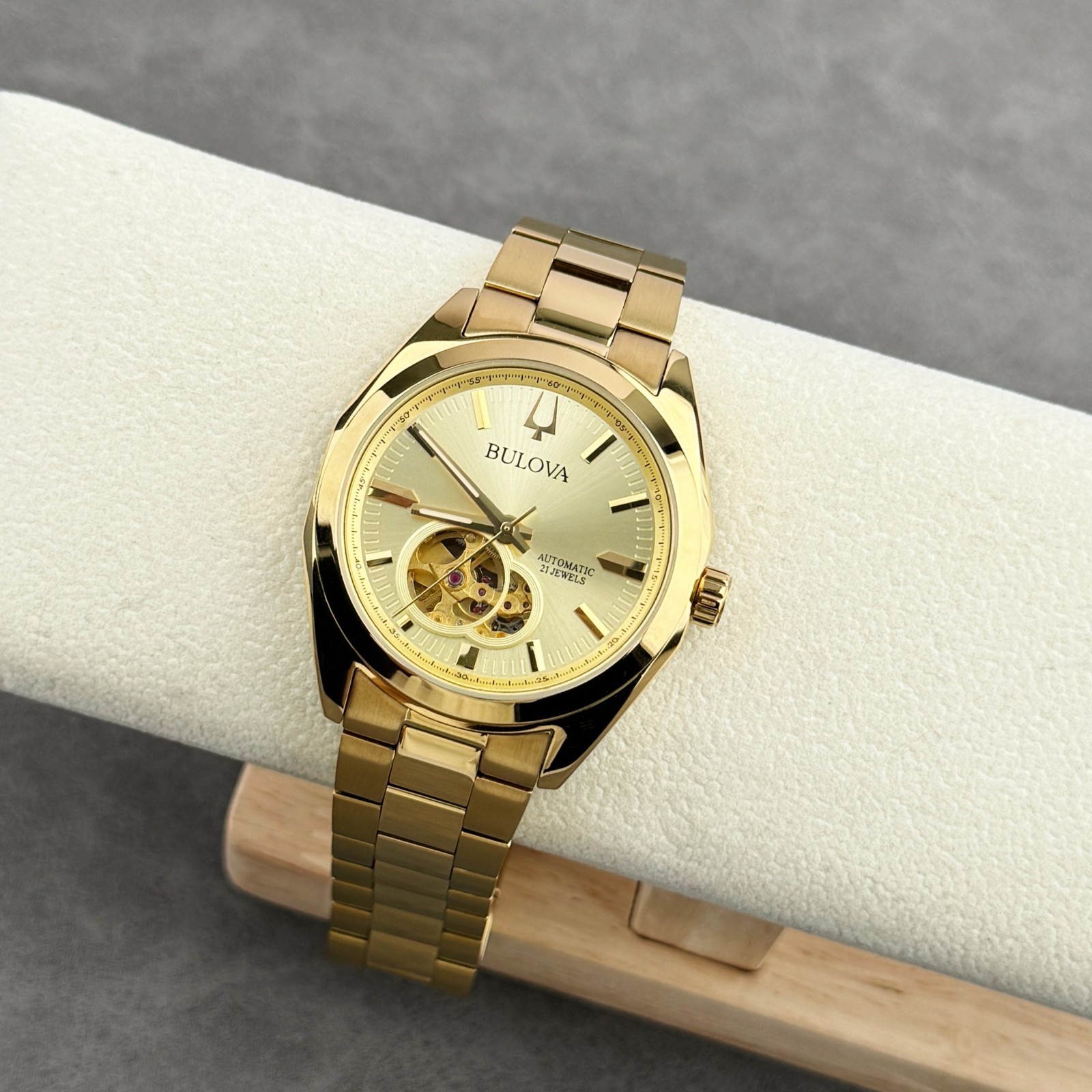 Bulova Men’s Surveyor Classic Automatic 39mm Gold Tone dial Watch 97A182