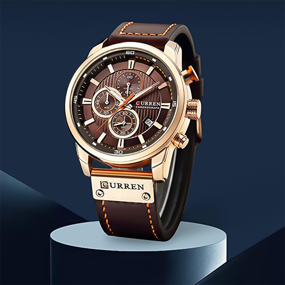 Curren Fashion Mens Sports Watches Quartz Leather Waterproof Wrist Watch Luxury