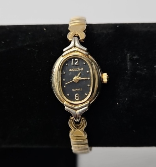 Watch-it MZ Berger Gold Tone Black Dial Face Quartz Watch MLN3012