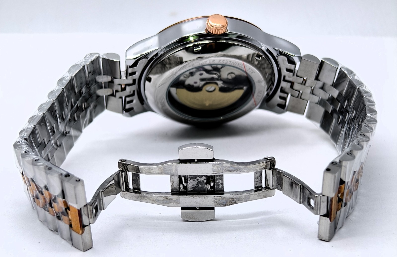 Awesome Maserati Automatic Black Dial Dual Tone Band Analog Men’s Wrist Watch