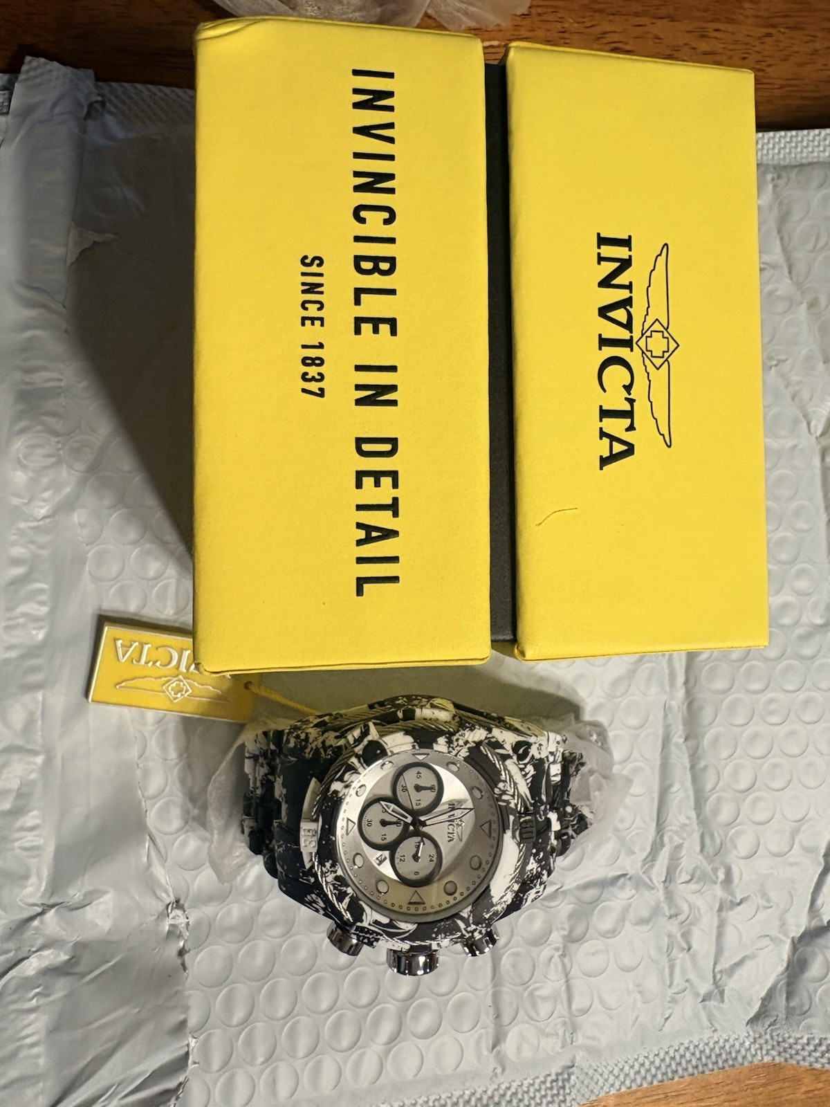 Invicta Bolt Watch Mens 53mm Aqua Plating 49139 New Black White