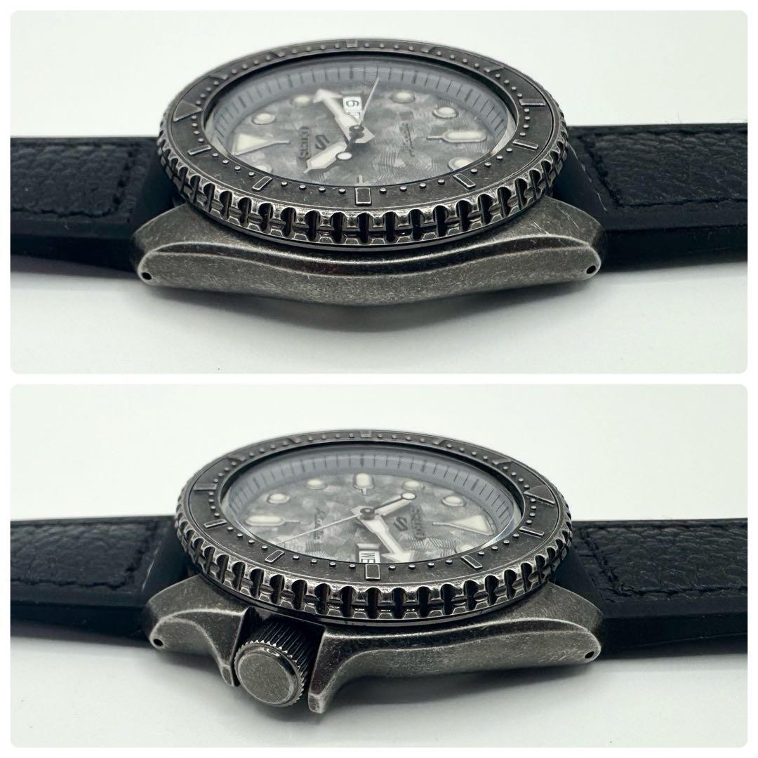 Operating overseas model SEIKO 5 diver’s watch back guilloche Safe packing!