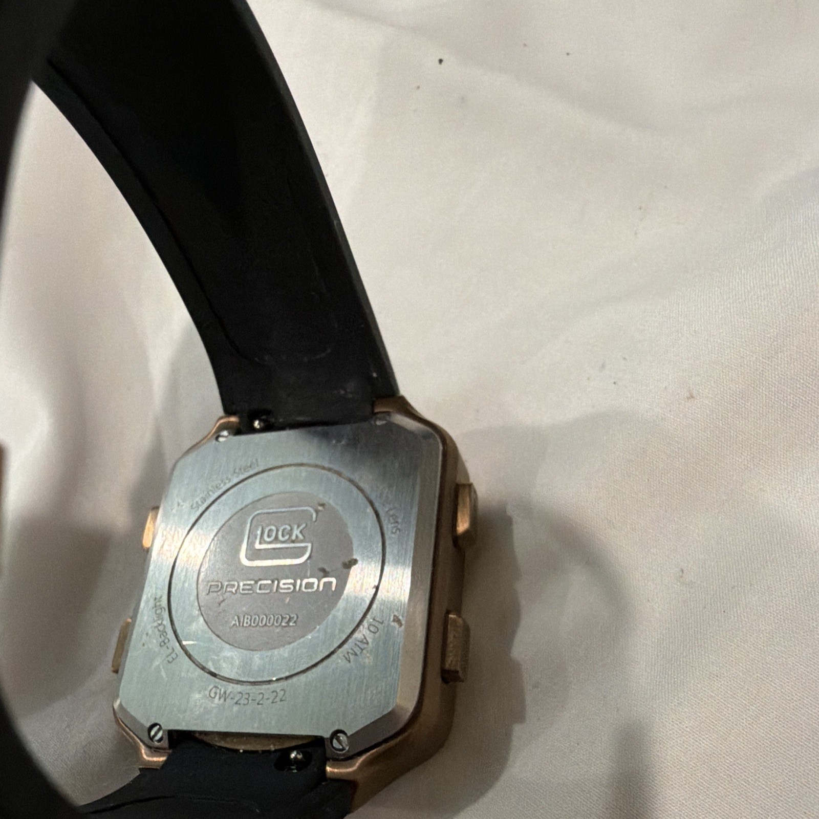 GLOCK Precision Digital Quartz 44mm 10 ATM Bronze Steel Black Rubber Date