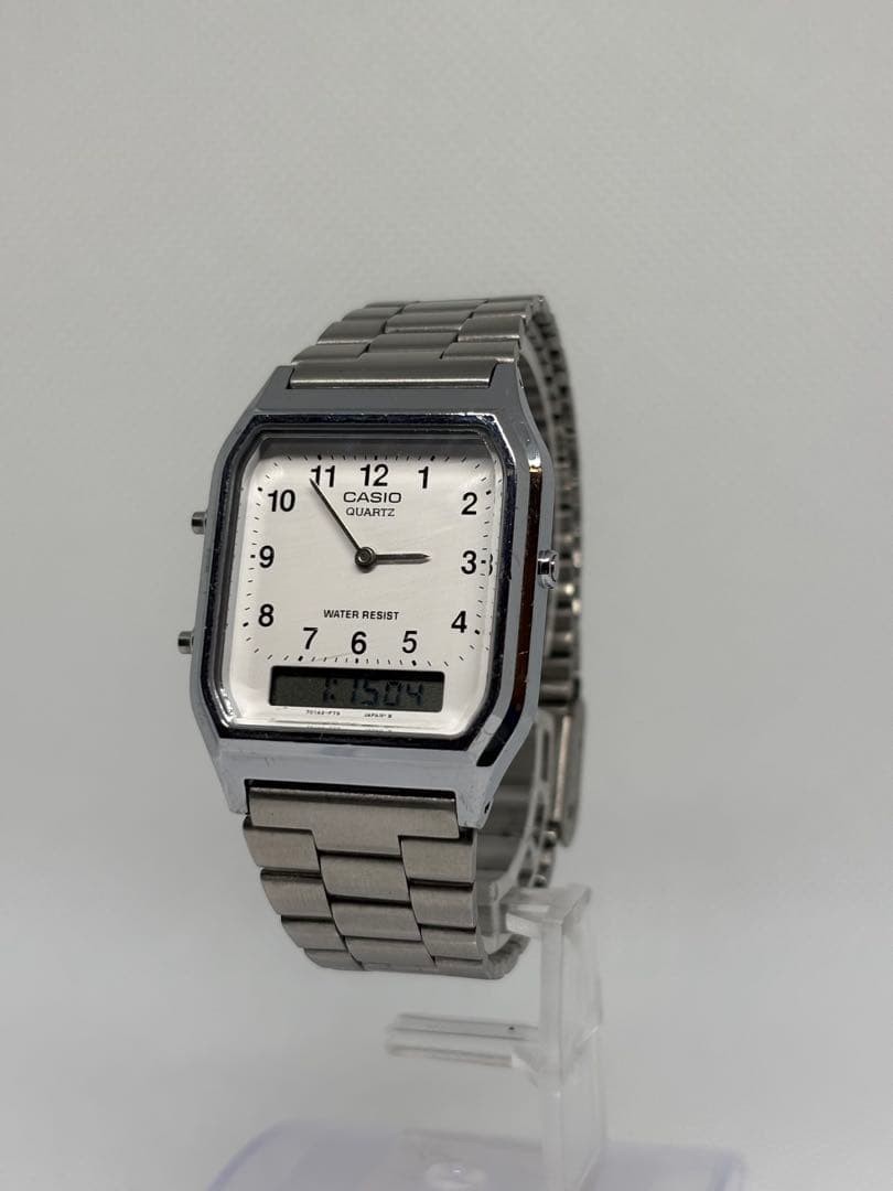 Excellent condition/working CASIO AQ-230 Analog-Digital Watch, Silver