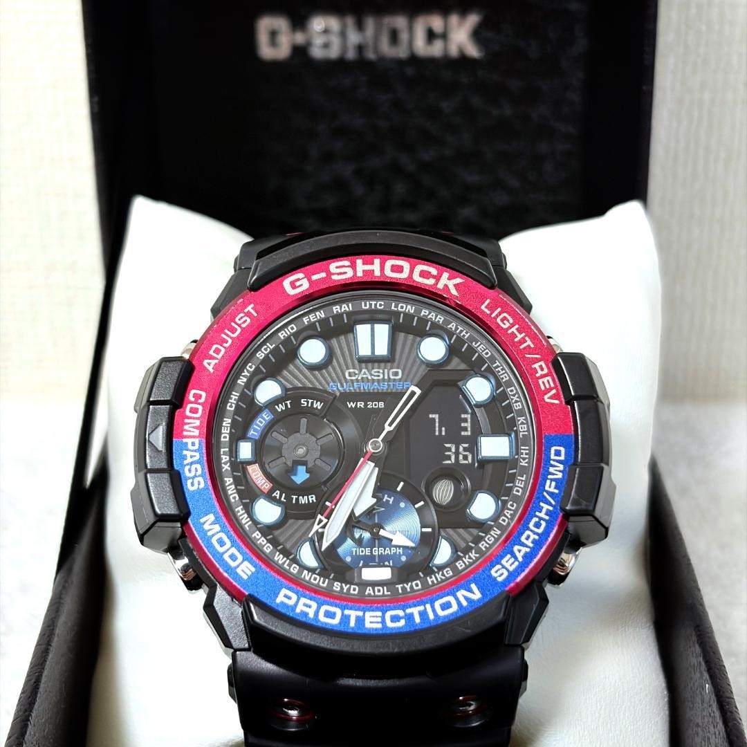 CASIO G-SHOCK GULFMASTER GN-1000MB Blue Red Digital Watch Used Japan