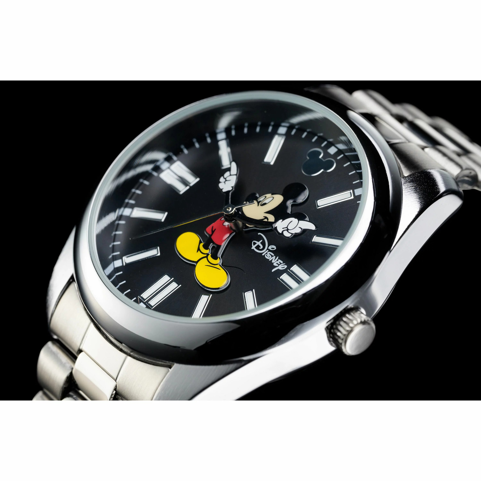 Disney Mickey Mouse ANOTHER HEAVEN Oyster Perpetual Quartz Watch 41mm Black