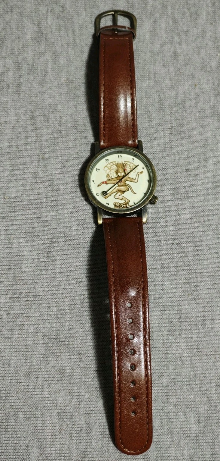 2013 Unemployed Philosophers Guild Quartz Brown Hindu God Watch. New Battery