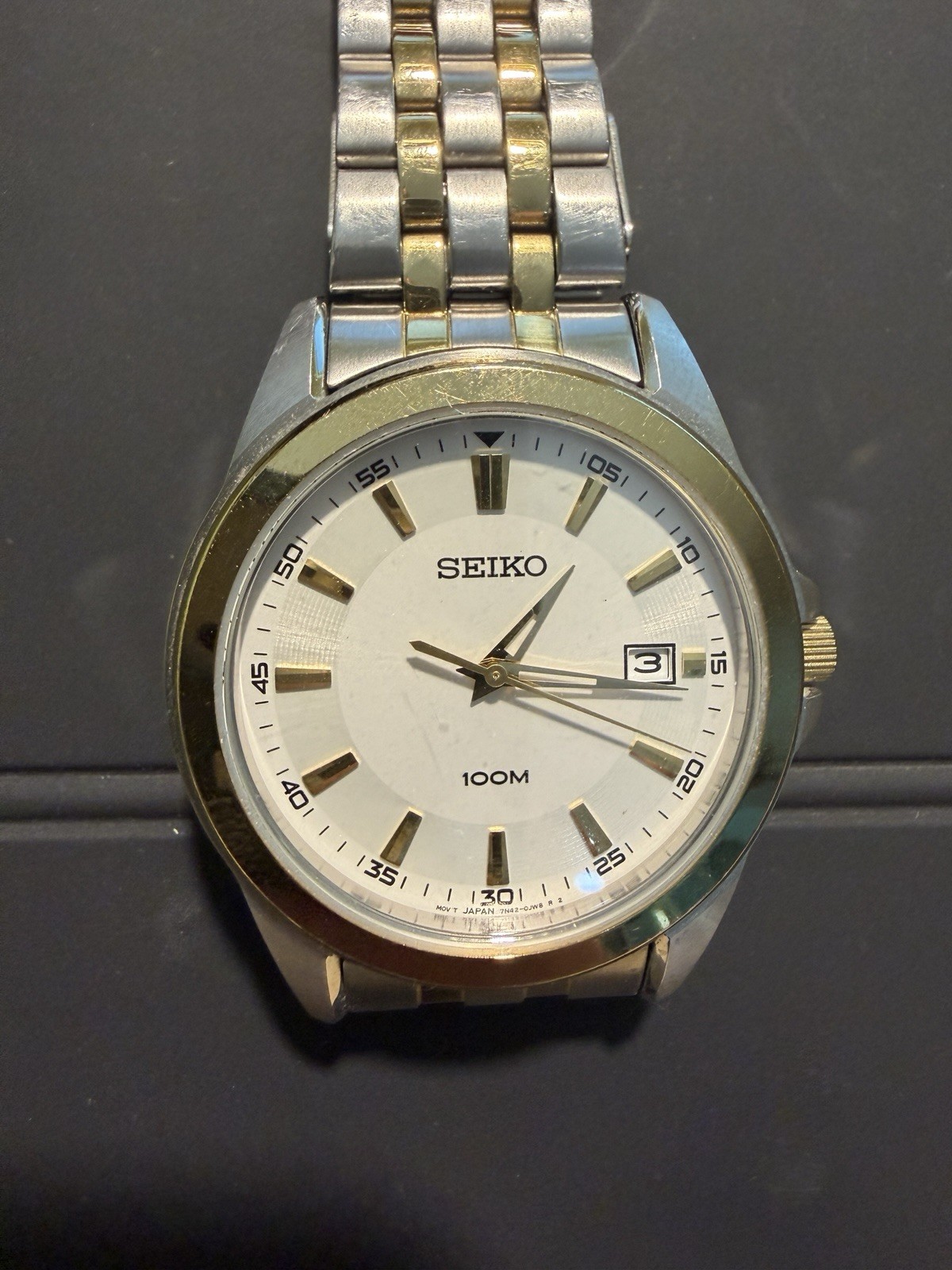SEIKO Mens Watch SGEG88 7N42-0FV0 Two-tone Gold Stainless Steel Japanese Quartz