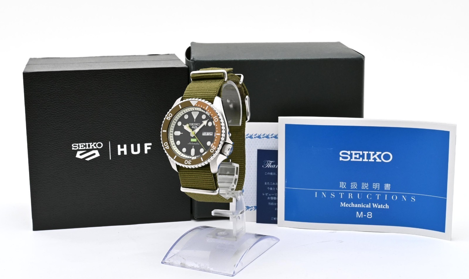 [Box,Paper] SEIKO 5 Sports HUF SBSA163 4R36-12K0 Automatic Men’s Watch JAPAN