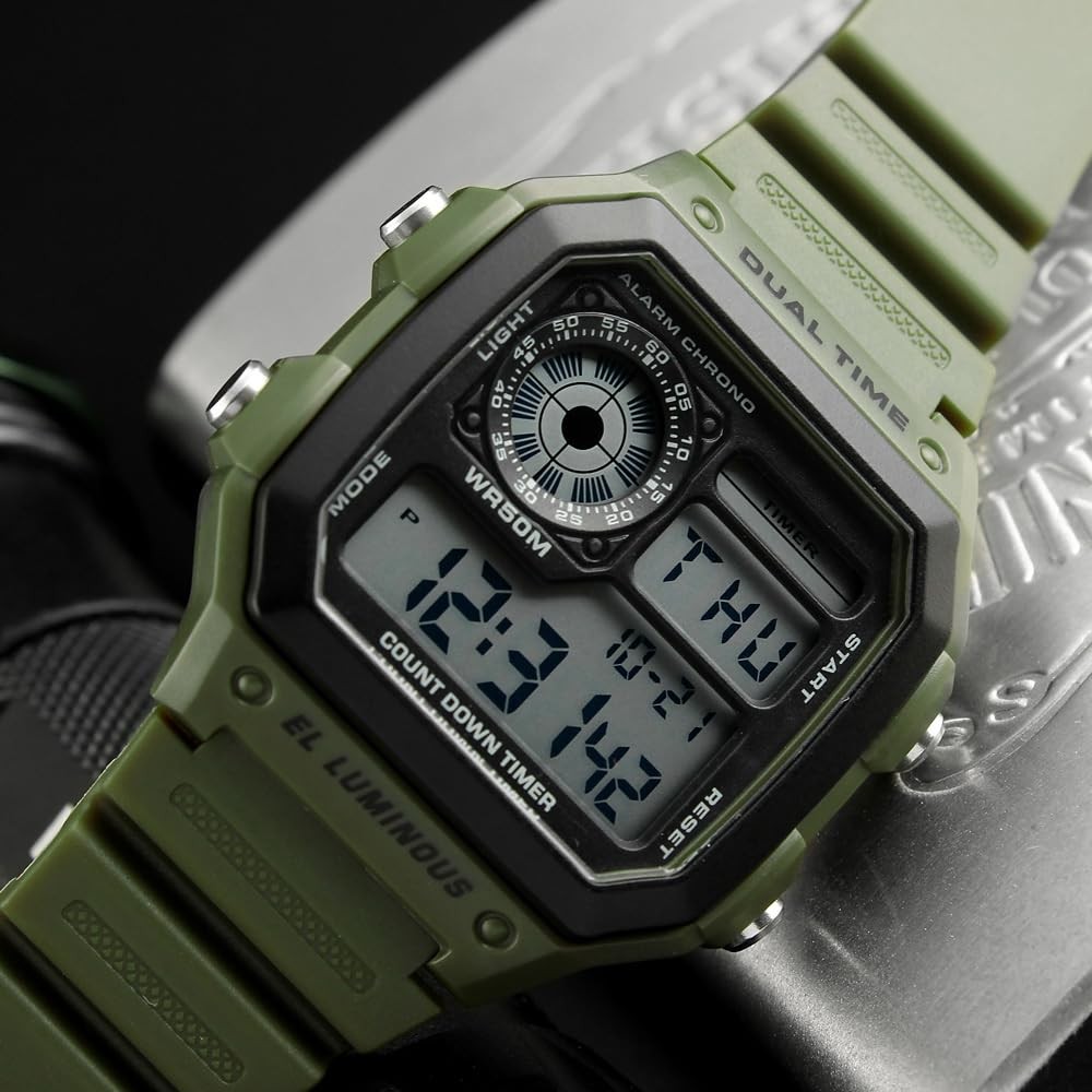 Men’s Digital Multi Function Watch Dual Time Alarm Stopwatch Countdown