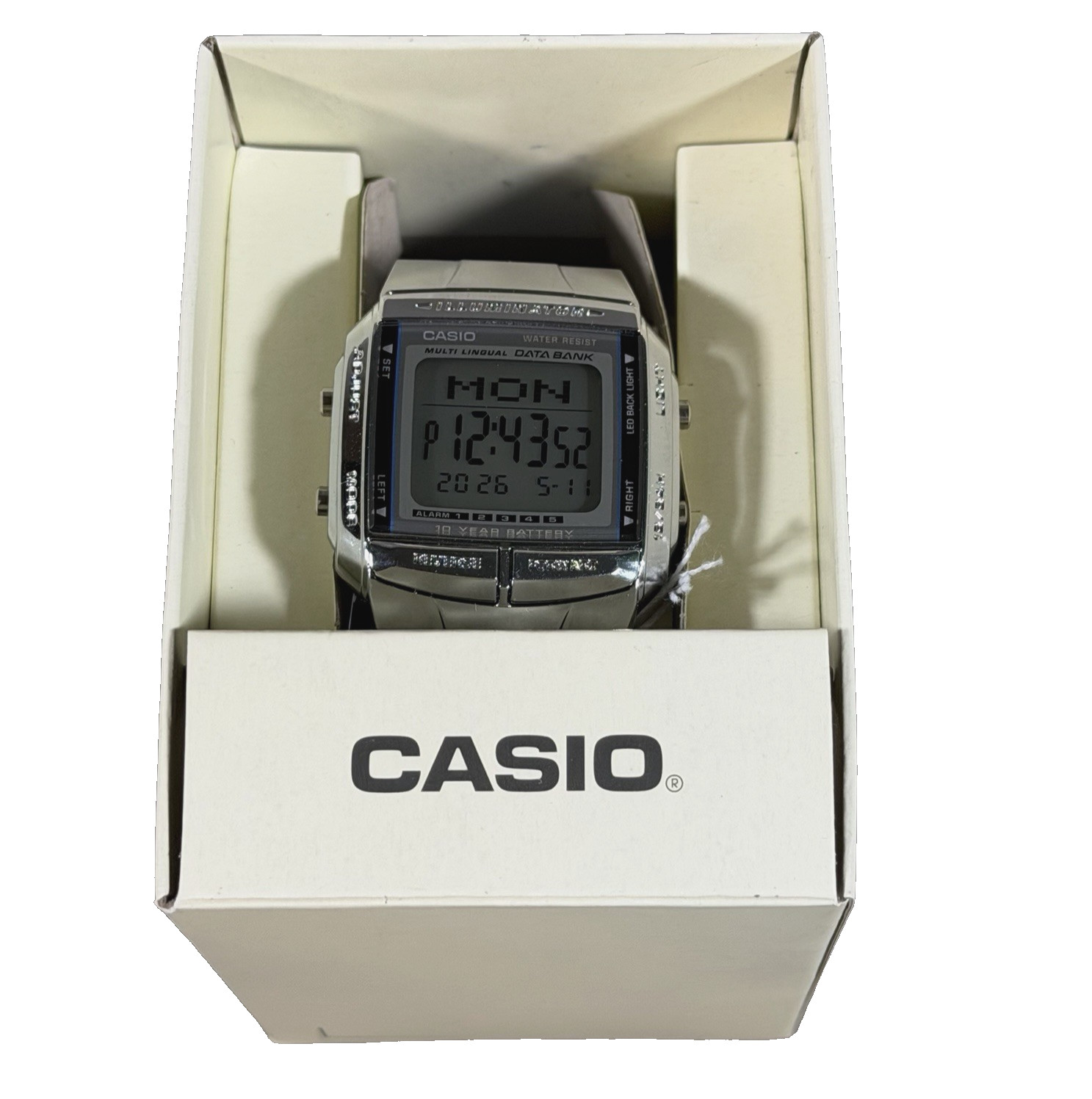 Casio DB360-1A DataBank Wrist Watch Silver 10 Year Battery
