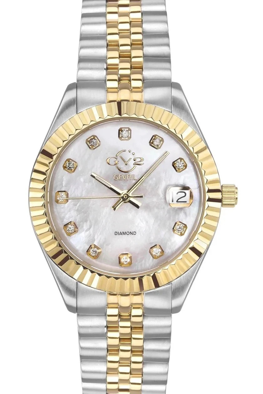 GV2 Women’s Naples 12404 Swiss Quartz Diamond Gold IP Stainless Steel Watch