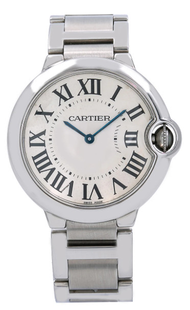 Cartier Ballon Bleu 36mm W69011Z4 Silver Dial Stainless Steel Watch
