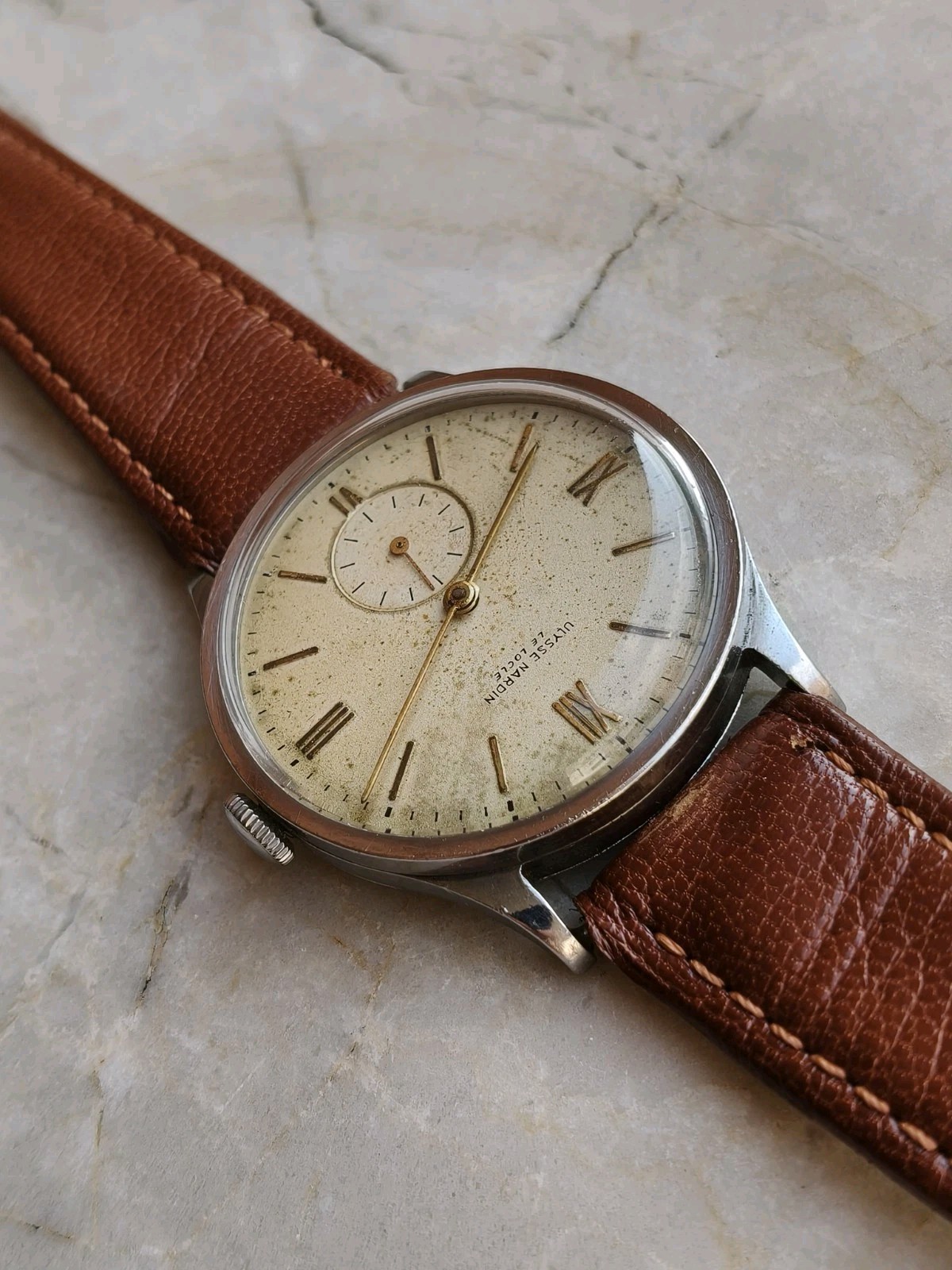 30s ULYSSE NARDIN CALATRAVA OVERSIZE STEEL CASE 37.5mm RARE VINTAGE WATCH WATCHES